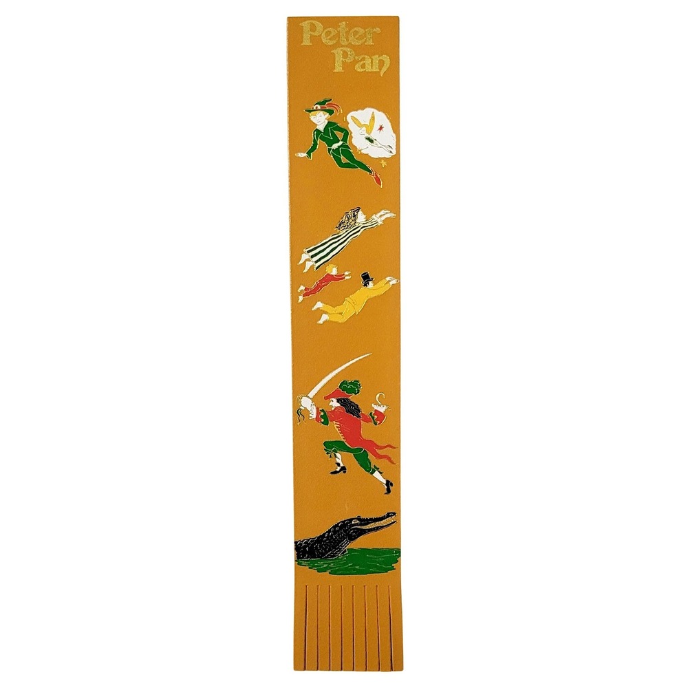 Vintage Y2K Peter Pan Leather Bookmark Wendy Hook Tinker Bell Great Britain 2004